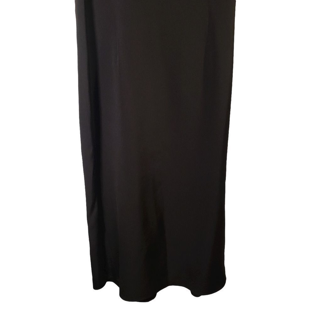 Rickie Freeman Teri Jon 100% Silk Straight Dress Black Women's Size 10 - Picture 3 of 7